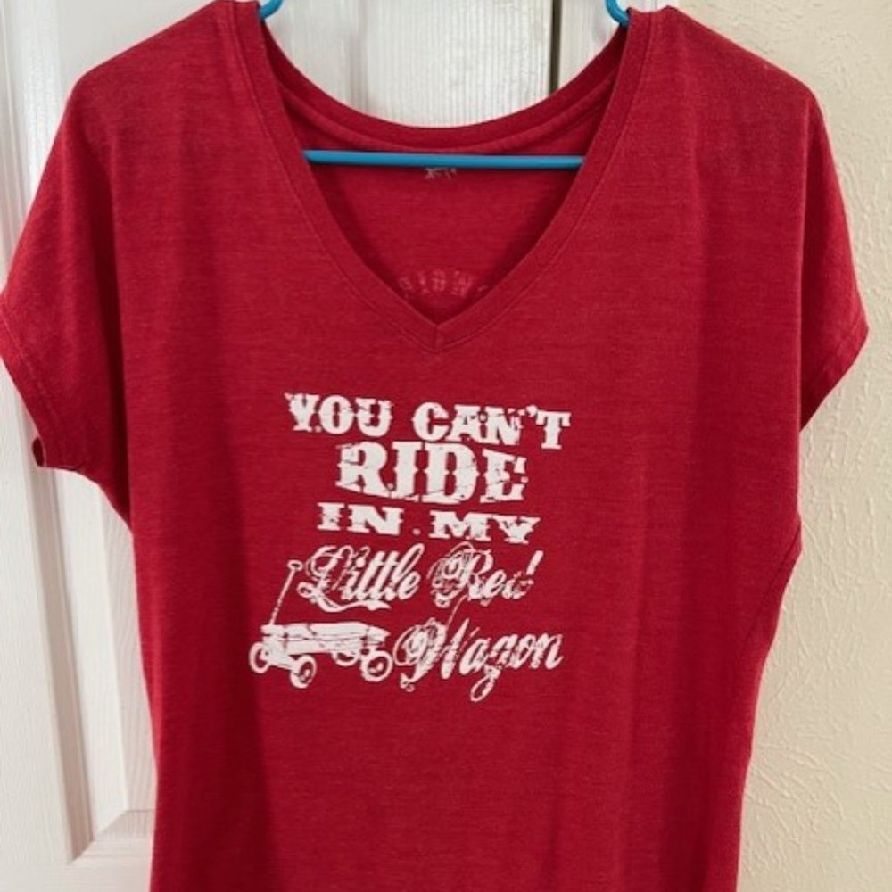 MIRANDA LAMBERT YOU CAN'T RIDE IN MY LITTLE RED WAGON TEE SZ Medium Rodeo Tshirt